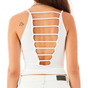 LF LADDER BACK WHITE TANK TOP